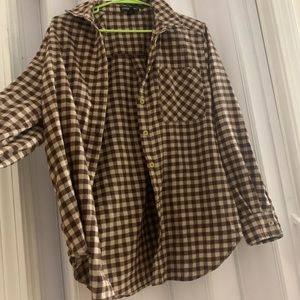 oversized brown fall flannel